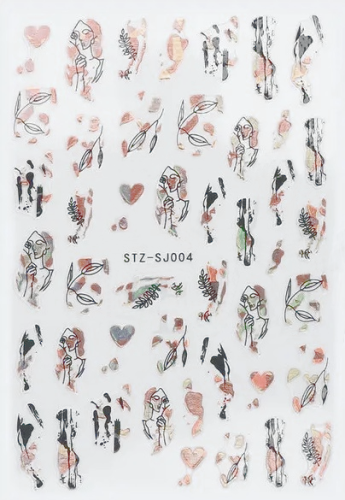 Nagelsticker - Aufkleber selbstklebend - Nail Sticker - Schwarz Rosegold Metallic